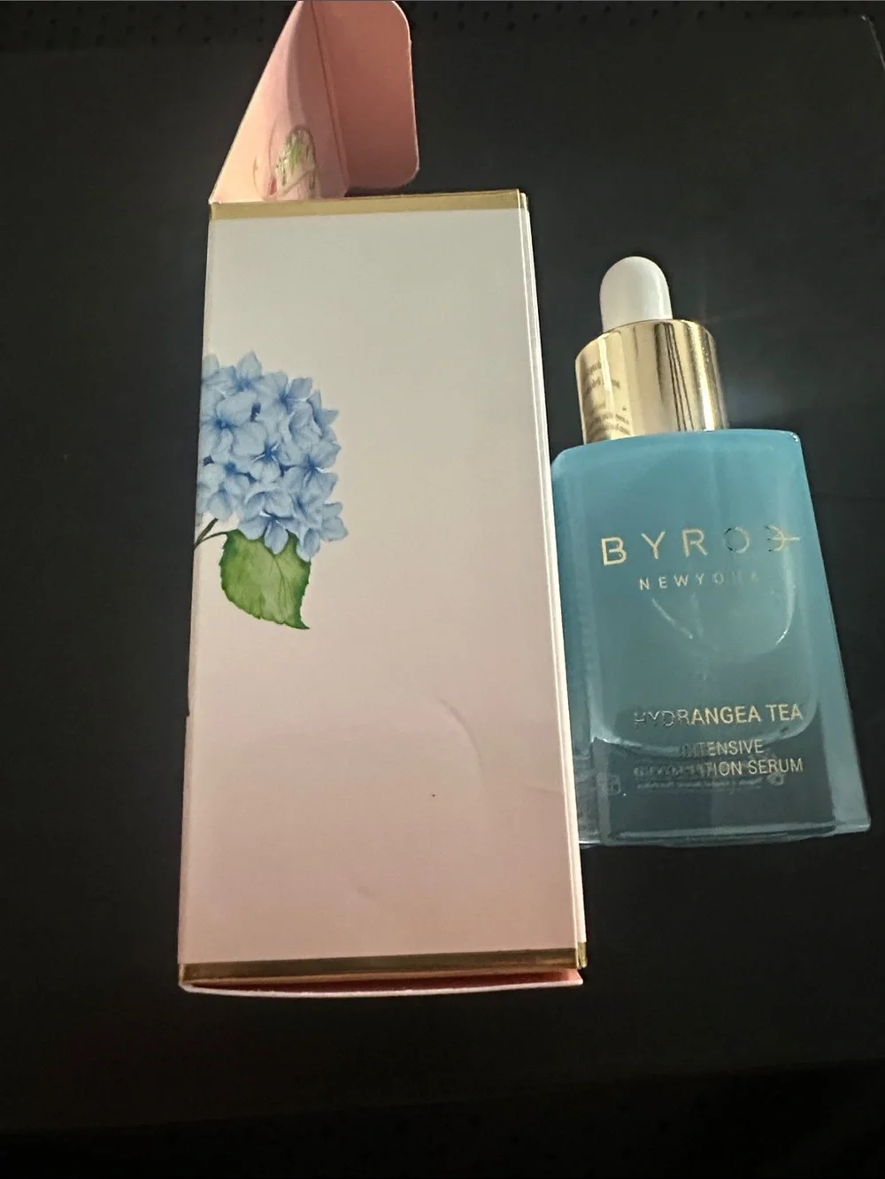 ROE Hydrangea Tea Intensive Hydration Serum — blue and gold